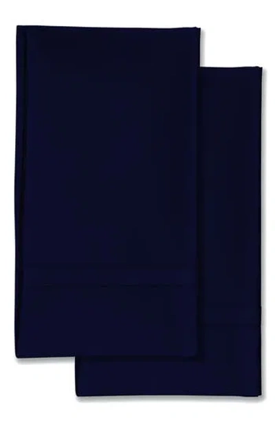 Azores Home 300 Thread Count Cotton Percale Pillowcase Set In Blue