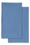 Azores Home 300 Thread Count Cotton Percale Pillowcase Set In Blue