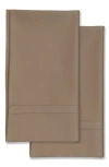 Azores Home 300 Thread Count Cotton Percale Pillowcase Set In Brown