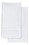 Azores Home 300 Thread Count Cotton Percale Pillowcase Set In White
