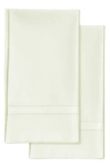 Azores Home 300 Thread Count Cotton Percale Pillowcase Set In White