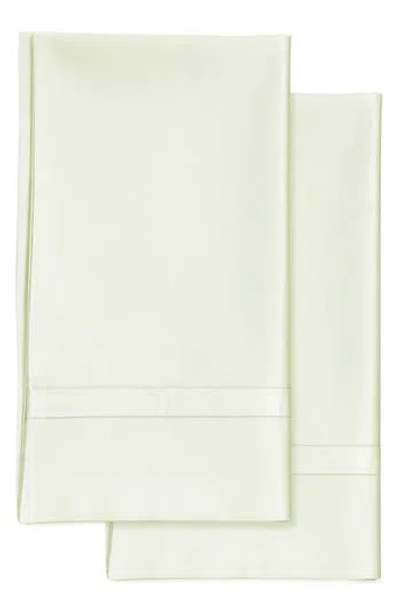 Azores Home 300 Thread Count Cotton Percale Pillowcase Set In White