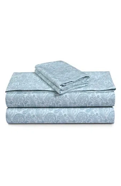 Azores Home 300 Thread Count Cotton Percale Sheet Set In Blue