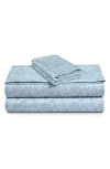 Azores Home 300 Thread Count Cotton Percale Sheet Set In Blue