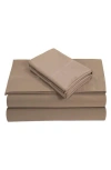 Azores Home 300 Thread Count Cotton Percale Sheet Set In Brown