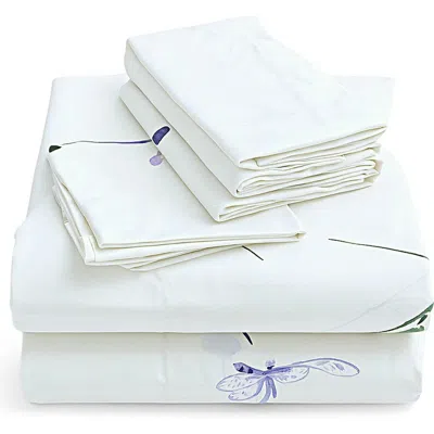 Azores Home 300 Thread Count Organic Cotton Sateen Sheet Set In Purple