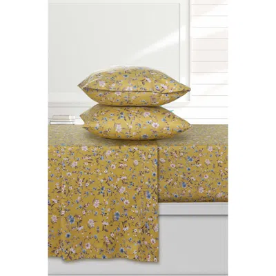 Azores Home 300 Thread Count Organic Cotton Sheet Set In Yellow