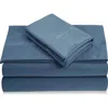 Azores Home 500 Thread Count Cotton Sateen Sheet Set In Blue
