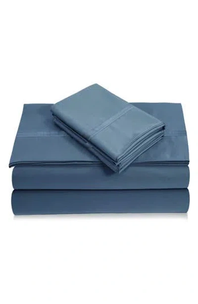Azores Home 500 Thread Count Cotton Sateen Sheet Set In Blue