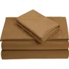 Azores Home 500 Thread Count Cotton Sateen Sheet Set In Brown