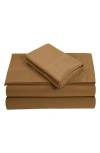 Azores Home 500 Thread Count Cotton Sateen Sheet Set In Brown