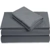 Azores Home 500 Thread Count Cotton Sateen Sheet Set In Gray