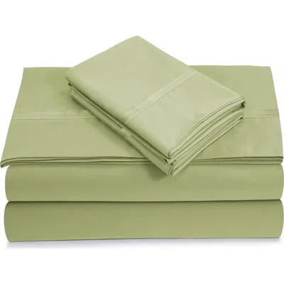 Azores Home 500 Thread Count Cotton Sateen Sheet Set In Green