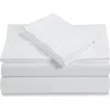 Azores Home 500 Thread Count Cotton Sateen Sheet Set In White