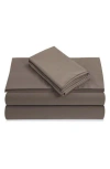 Azores Home 800 Thread Count Cotton Percale Sheet Set In Brown