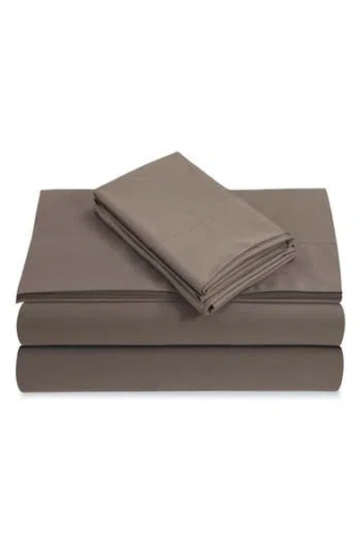 Azores Home 800 Thread Count Cotton Percale Sheet Set In Brown