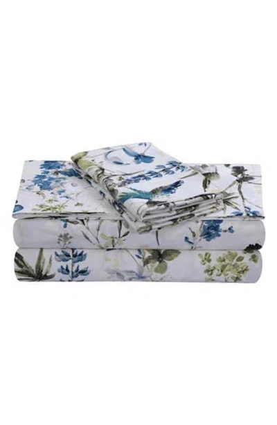 Azores Home Amalfi 300 Thread Count Sateen Pillow Cases In Blue