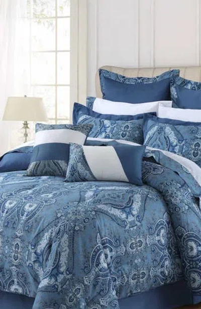 Azores Home Atlantis Cotton Bedding Set In Blue