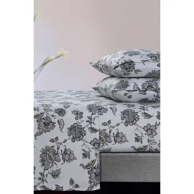 Azores Home Ayana Floral Cotton Flannel Sheet Set In Multi