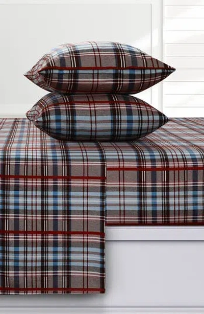Azores Home Brentwood Plaid Cotton Flannel Sheet Set In Multi