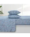 Azores Home Carolina Organic Cotton Deep Pocket Sheet Set In Blue