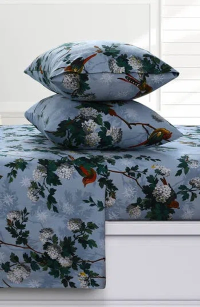 Azores Home Celina Floral Cotton Flannel Sheet Set In Multicolor