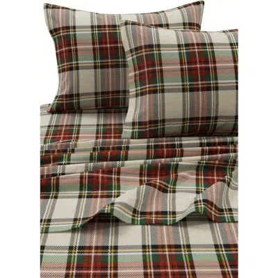 Azores Home Charleston Cotton Flannel Sheet Set In White