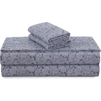 Azores Home Cotton Flannel Sheet Set In Blue
