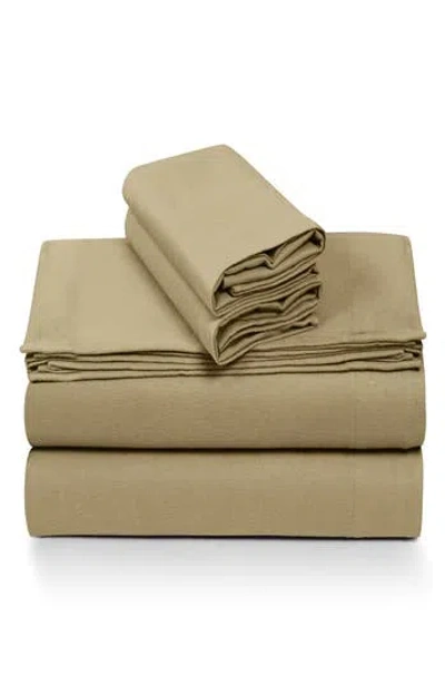 Azores Home Cotton Flannel Sheet Set In Neutral