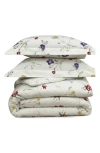 Azores Home Floral Garden Cotton Flannel Comforter & Sham Set In Multi