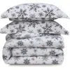 Azores Home Let It Snow Cotton Flannel Sheet Set In White