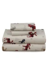 Azores Home Moose Plaid Cotton Flannel Sheet Set In Multi