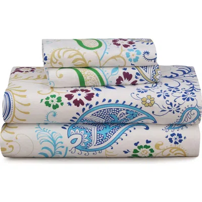 Azores Home Paisley Garden Flannel Sheet Set In Multi