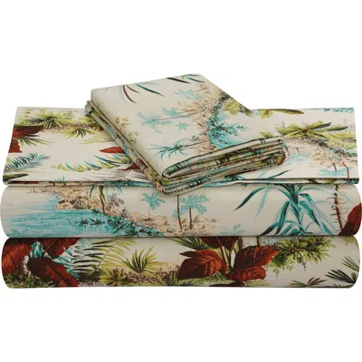Azores Home Paradise Printed 300 Count Sheet Set In Multi