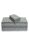 Azores Home Print Cotton Flannel Sheet Set In Gray