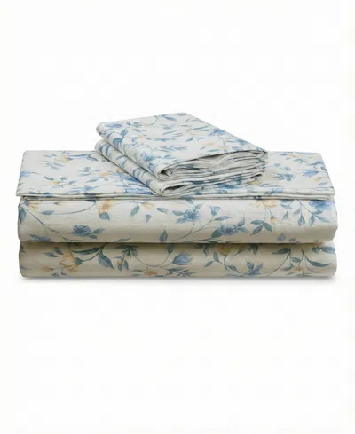 Azores Home Printed 300 Thread Count Cotton Deep Pocket 3-piece Sheet Set, Twin In Multi