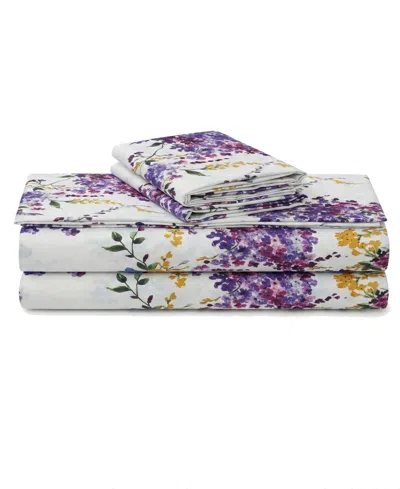 Azores Home Printed Microfiber Deep Pocket 4-piece Sheet Set, Full In Multi