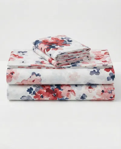Azores Home Printed Microfiber Deep Pocket 4-piece Sheet Set, Full In Multi