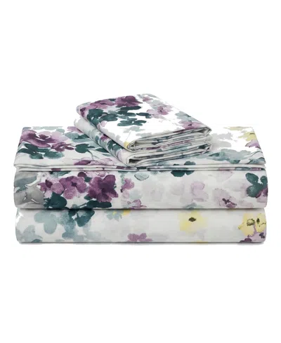 Azores Home Printed Microfiber Deep Pocket 4-piece Sheet Set, King In Multi