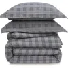 Azores Home Savannah Cotton Flannel Duvet Cover & Sham Set In Gray
