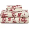 Azores Home Set Of 2 Mountain Toile Heavyweight Cotton Flannel Pillowcases In Multi