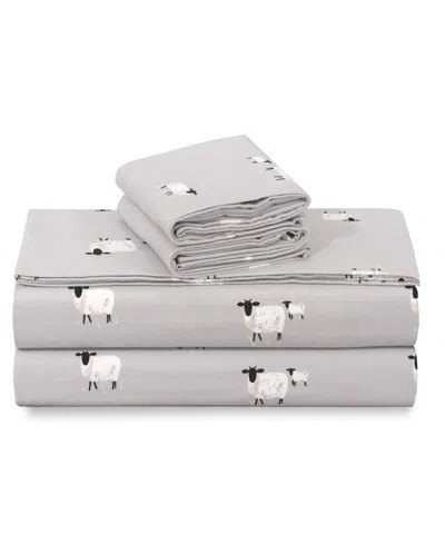Azores Home Sofi Paisley Extra Deep Pocket Flannel 4-pc. Sheet Set, King In Gray