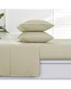 Azores Home Solid 100% Cotton Flannel Sheet Set In Natural