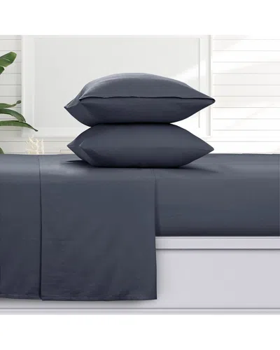 AZORES HOME AZORES HOME SOLID 100% COTTON FLANNEL SHEET SET