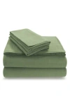 Azores Home Solid Cotton Flannel Flat Sheet In Green