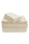 Azores Home Solid Cotton Flannel Flat Sheet In White