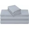 Azores Home Solid Cotton Flannel Sheet Set In Gray