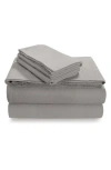 Azores Home Solid Cotton Flannel Sheet Set In Gray
