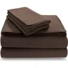 Azores Home Solid Flannel Sheet Set In Brown