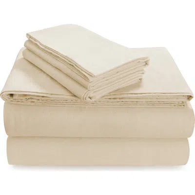 Azores Home Solid Flannel Sheet Set In Brown